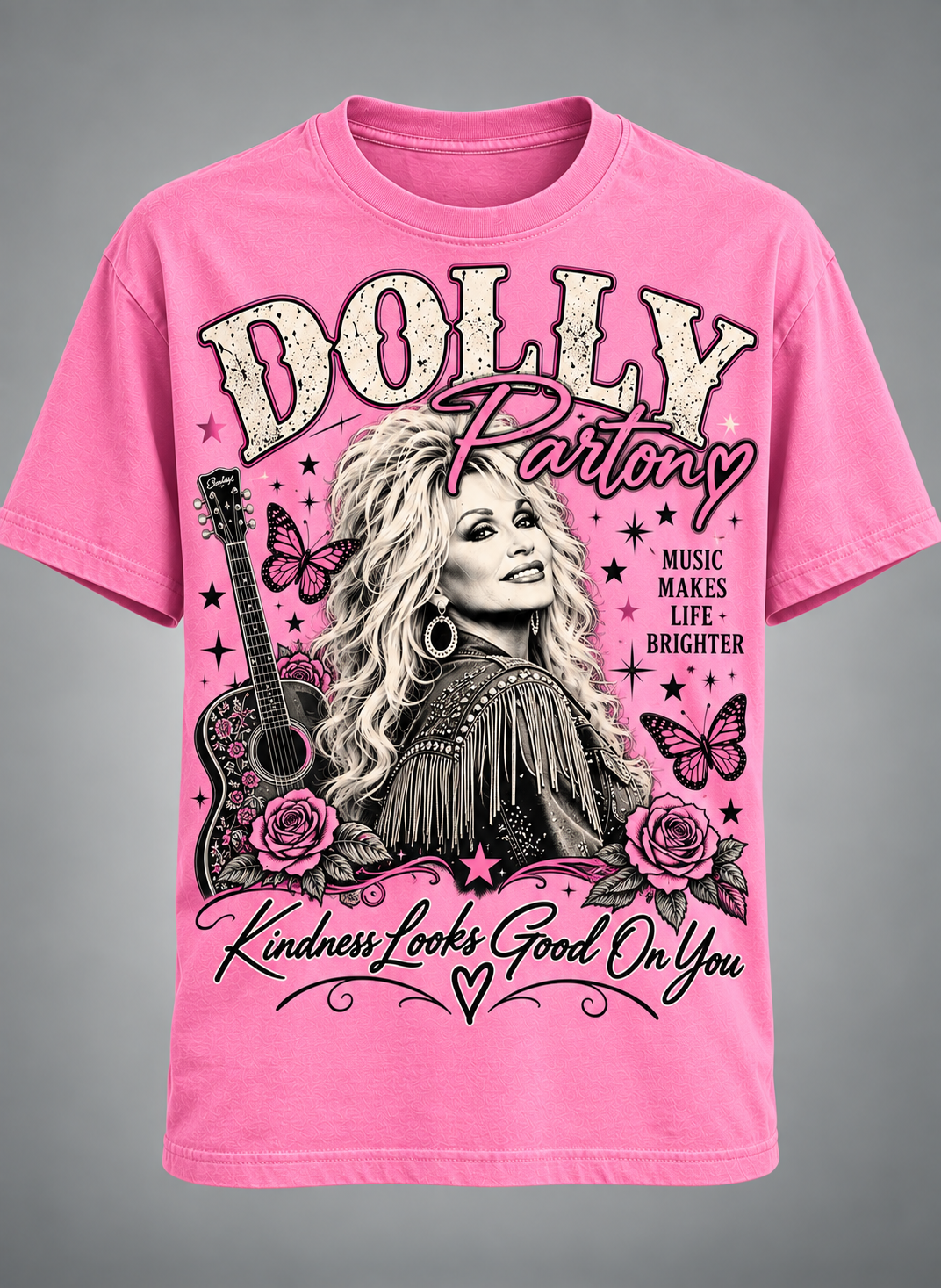 Dolly Parton Kindness Looks Good On You T-Shirt – Country Music Tribute Vintage Graphic Tee💗🦋🎸