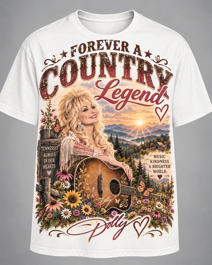 Dolly Forever – Her Music, Her Heart, Her Legacy Tribute Tee💗🦋🎸