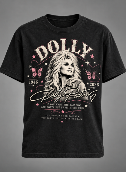 Dolly Parton Rainbow Tribute T-Shirt – If You Want the Rainbow Vintage Country Music Memorial Tee💗🦋🎸
